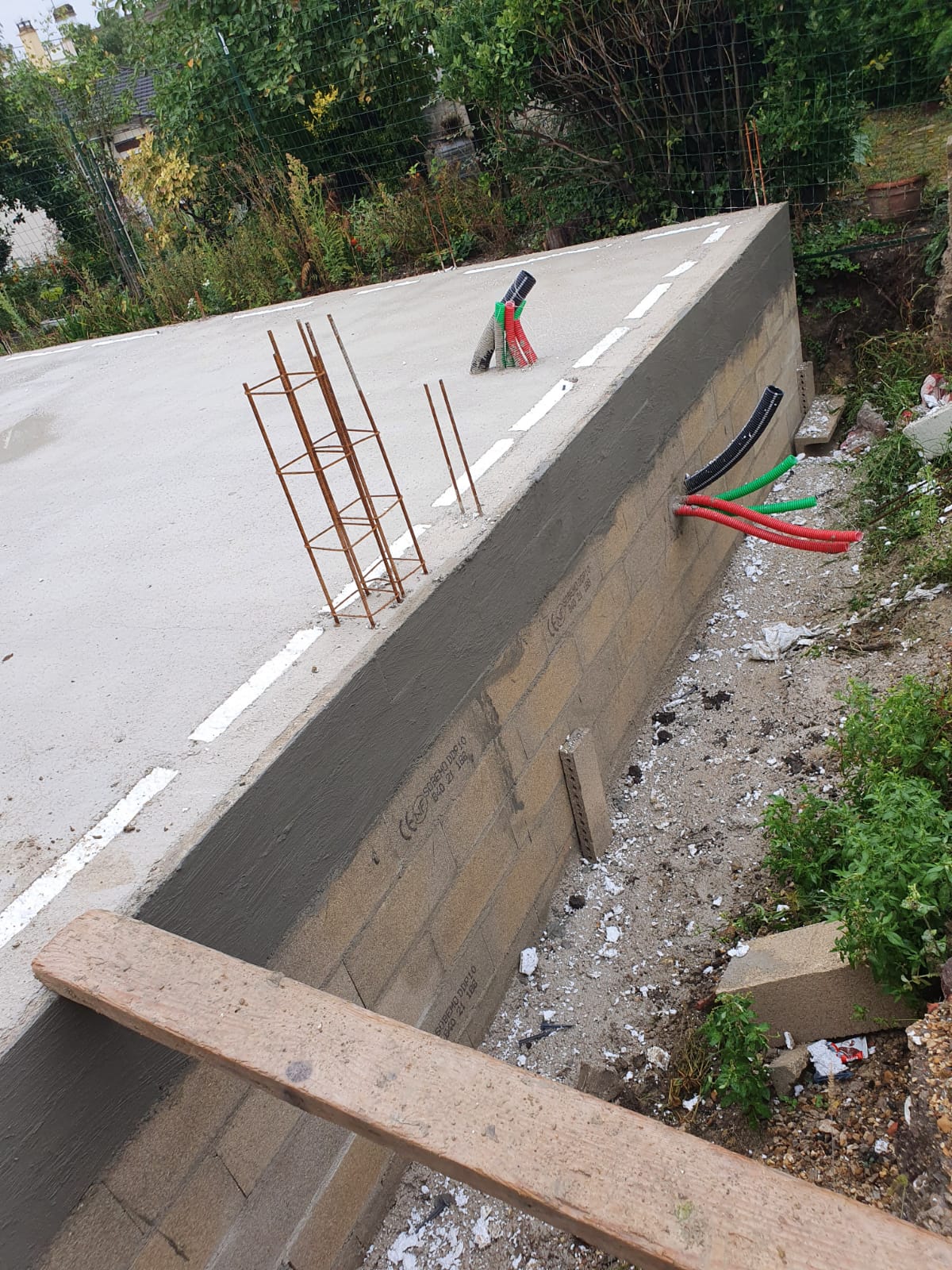 Structure parpaings avec chéneau